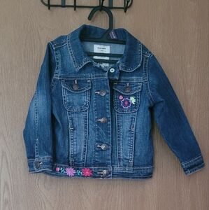 Old Navy Embroidered Denim Snap Jacket Toddler 2T